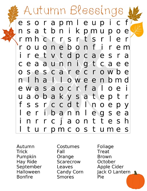 Autumn Blessings Wordsearch smll