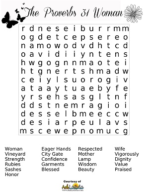 Proverbs 31 Woman Wordsearch
