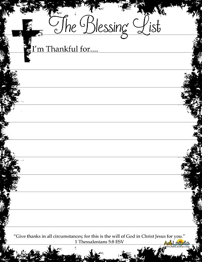 The Blessing List Printable Smll